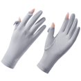 thumbnail image 1 of Guantes de protección solar para mujer, para verano, ciclismo, conducción, antideslizantes, ligeros, transpirables, para exteriores, guantes de protección solar para mujer, 1 of 4