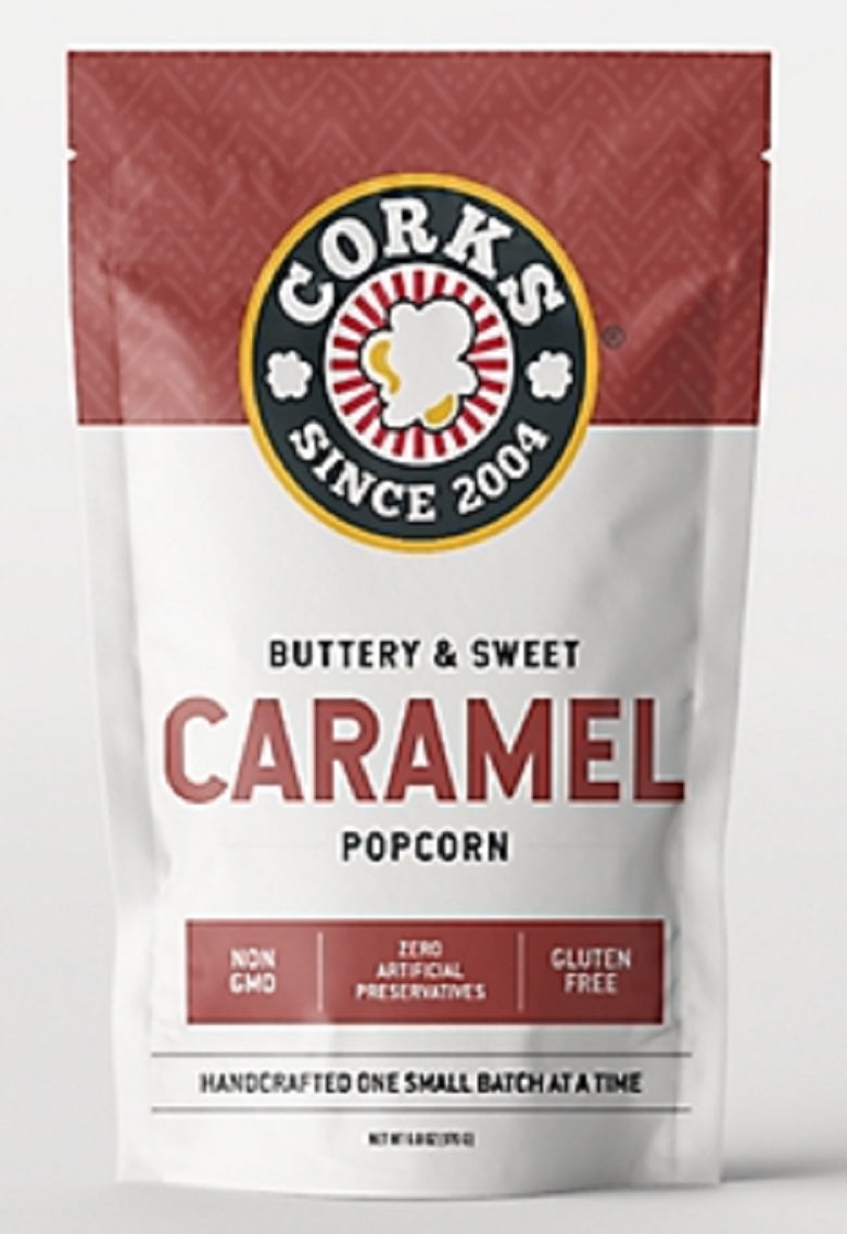 Corks 382669 Buttery and Sweet Caramel Popcorn Gluten Free 6oz. Pack of