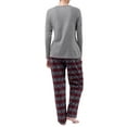 thumbnail image 6 of Fruit of the Loom Women's Beyond Soft Long Sleeve Waffle Top and Flannel Bottom Pajama Set, Sizes S-4X, 6 of 12