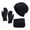 Navy, variant on Diamond Knit Ear Warmer Hat Scarf Touch Screen Glove 3-Piece Sets,Winter Solid Wool Thermal Wind Resistant,Cold Block Head Neck Hand Matching Suit,Thick Lined Anti Freeze Ski Cycling,Black