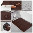 thumbnail image 6 of Solid Brown Bath Mat 3 Piece Bathroom Rug Set, Vintage Minimalism Abstract Denim Pattern Non Slip Bath Rug Contour Mat and Toilet Lid Cover, Absorbent Shower Mats Soft Bath Rugs and Mats Sets, 6 of 8