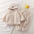 thumbnail image 2 of Toddler Girls Winter Long Sleeve Panda Rabbit Prints Fleece Hoodie Tops Pants 2PCS Outfits Clothes Set, 2 of 4