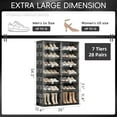 thumbnail image 3 of JEKO&JEKO 7-Tier Double Column Foldable Shoe Storage Rack with Magnetic Doors, Black, 3 of 6