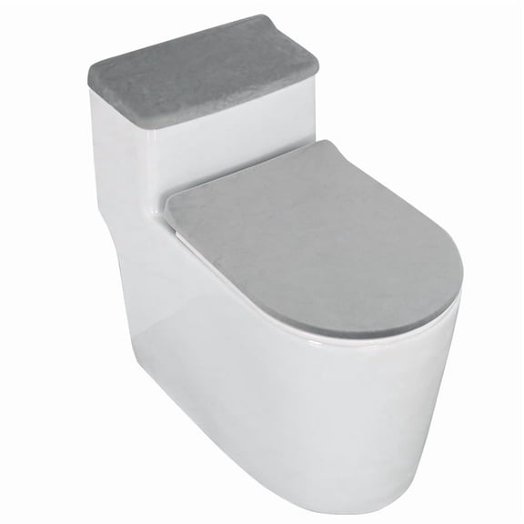 Mictong Bathroom Toilet Lid & Tank Covers Set, Soft And Elastic Plush Toilet And Water Tank Cover, Suitable For Household Use Toilet Seat Cover And Water Tank Cover, 1 Set, Light gray