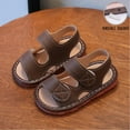 thumbnail image 2 of Fesfesfes Baby Boys and Girls Fashionable Casual Comfortable and Breathable Soft Soled Children's Sandals with Adhesive for Summer Beach and Outdoor Use(Brown#2,9-12 Months), 2 of 3