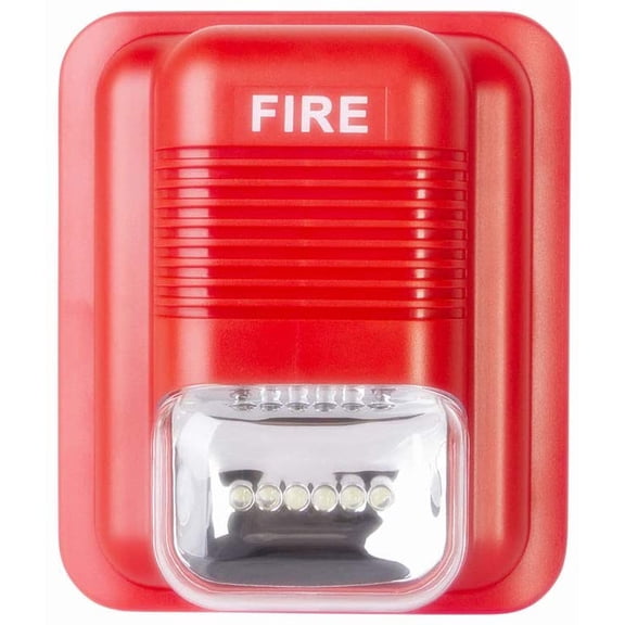 Fire Alarm Siren Security Horn Buzzer DC12V-24V Sound and Light Fire Warning Strobe Siren for Single Action Manual Pull Station or Alarm System