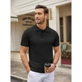thumbnail image 4 of Coshow Mens Polo Shirts Short Sleeve Knit Golf Shirts Collared Slim Fit T Shirts, 4 of 5