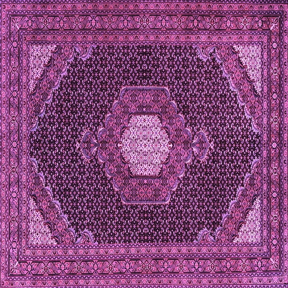 Ahgly Company Indoor Square Medallion Purple Traditional Area Rugs, 5' Square