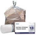 thumbnail image 1 of Plasticplace 13 Gallon Trash Bags 1.0 Mil Clear Extra Tall Drawstring Garbage Can Liners 24"" X 31"" (200 Count), 1 of 5