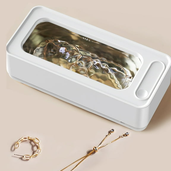 Portable Professional Ultrasonic Cleaner for Cleaning Eyeglasses Dentures Jewelry Watches Shaver Heads, White