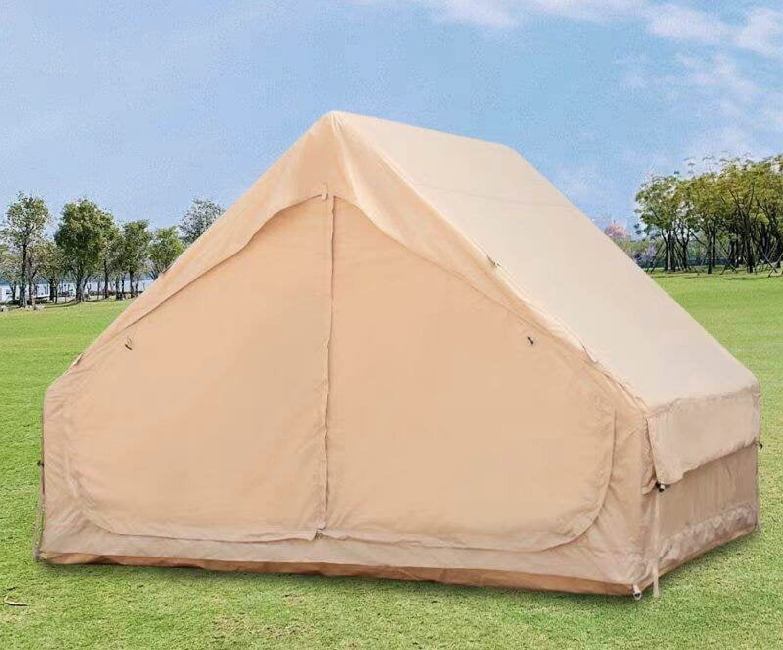 118" Inflatable Glamping Tent for 4-6 People - 4 Season Waterproof Camping Tent with Pump (Khaki)