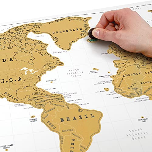 Carte à gratter affiche de carte du monde personnalisée voyage de