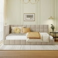 thumbnail image 2 of [Luckynote]Full Size Upholstered Daybed/Sofa Bed Frame-Beige, Velvet, 2 of 10