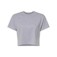 thumbnail image 4 of Women's Ideal Crop Top Round Neck Short Sleeve T-Shirt, Heather Grey, 2X-Large, 4 of 8