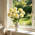 thumbnail image 2 of 3 - Head Artificial Dahlia Silk Flowers, Living Room Decor, Dining Table Centerpiece, Wedding and Event Decor, Easy Care, Modern Indoor Accent,Yellow, 2 of 4