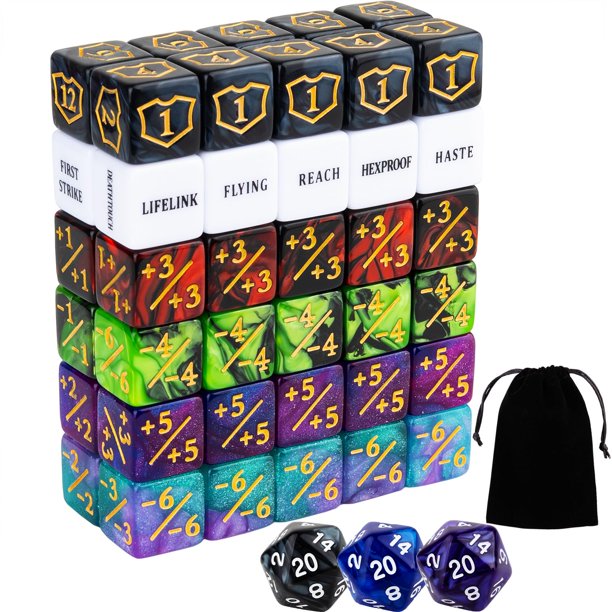 Juego de contadores de dados LAMJAM de 63 piezas para Magic The Gathering