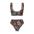 thumbnail image 5 of Daiia Vintage Floral Women's Bikini Set Two Piece Swimsuit High Waisted Bikini Adjustable Straps Bikini Perfect for Beach, Pool, and Summer Vacation-, 5 of 9