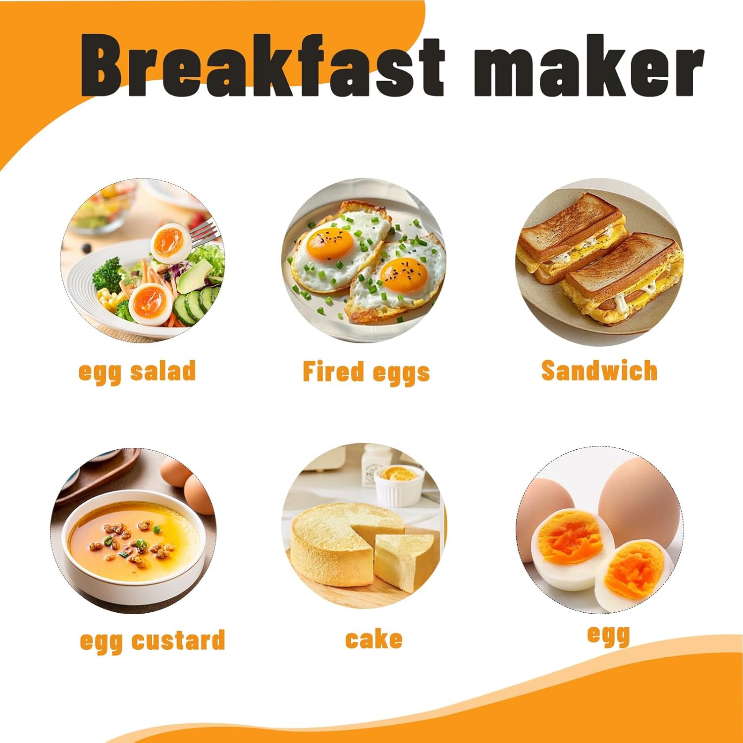 ABPETE Rapid Egg Cooker with Auto Shut Off,Hard Boiled Egg,Eggs 6, Ptc Heating,Stainless Steel Liner, Easy to Clean,for Home Kitchens/Offices/Travel (Black)
