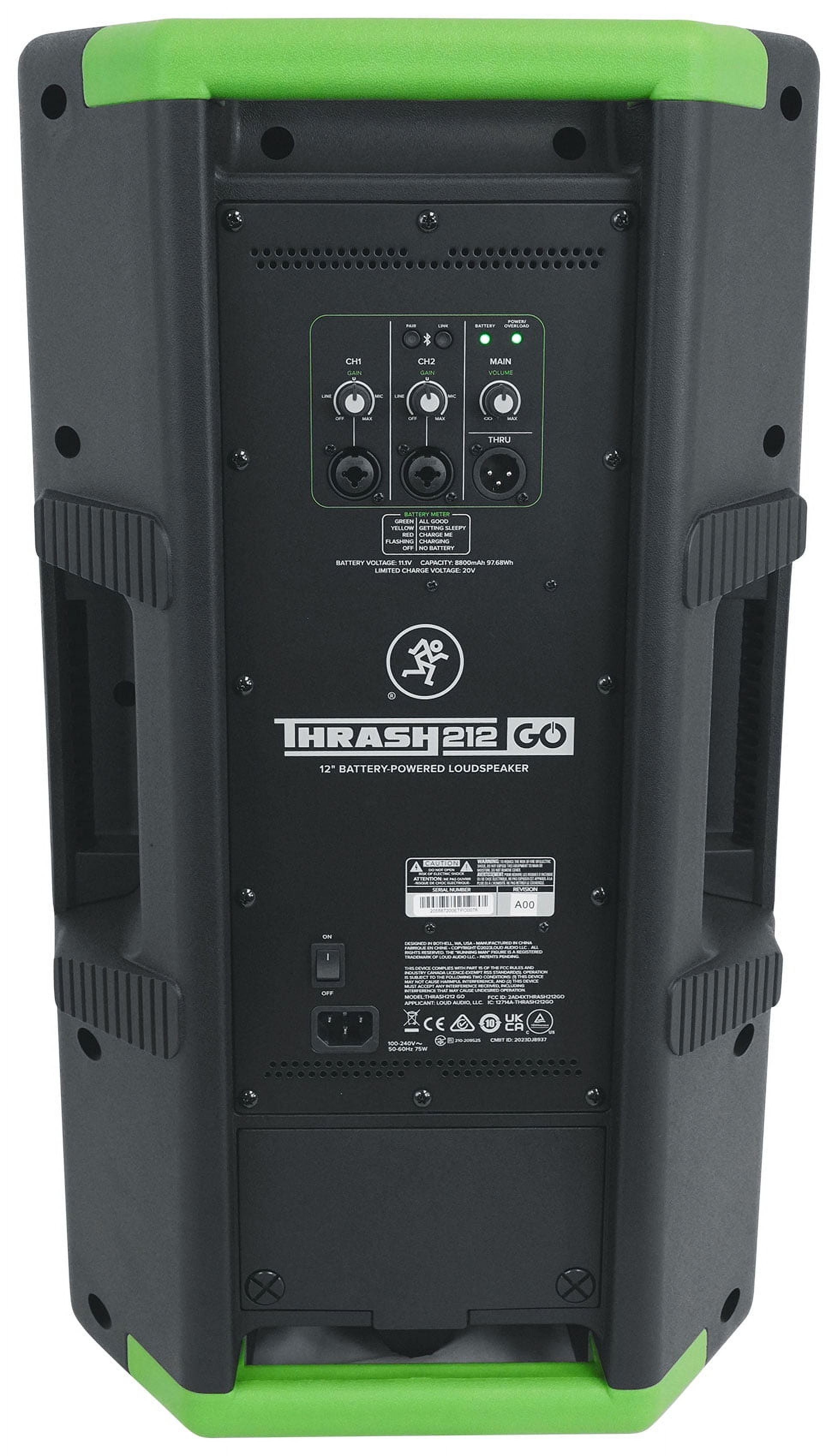 2) Mackie Thrash212 GO 12" Bluetooth Battery Powered Rechargeable DJ PA Speakers