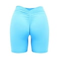 thumbnail image 5 of Baqcunre Shorts For Women V Back Scrunch Butt Shorts Workout Gym Leggings For Comfy Butt Lifting Gym Shorts Women Workout Leggings For Women Yoga Pants Women Blue XS-XL, 5 of 5