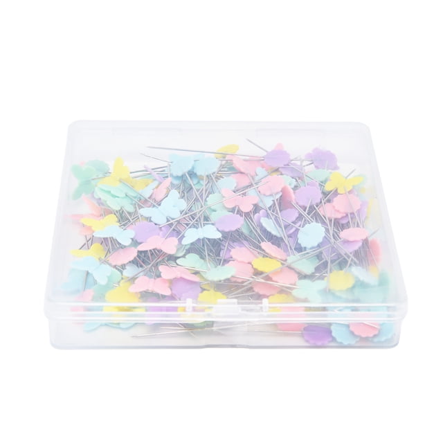 200 Alfiler de Costura Cabeza Plana Aguja Recta Mariposa Y Cabeza de Flor Aguja de Posicionamiento Manual Diy Decoración DIY Alfiler de Posicionamiento Decorativo para Coser ANGGREK Otros