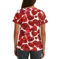 thumbnail image 3 of Womens Valentines Day Scrub Tops Plus Size Loose V Neck Cute Love Hearts Graphic Scrubs Casual Short Sleeve Scrub Shirts Medical Nurse Uniform Nursing Workwear with Pockets Wine M, 3 of 5