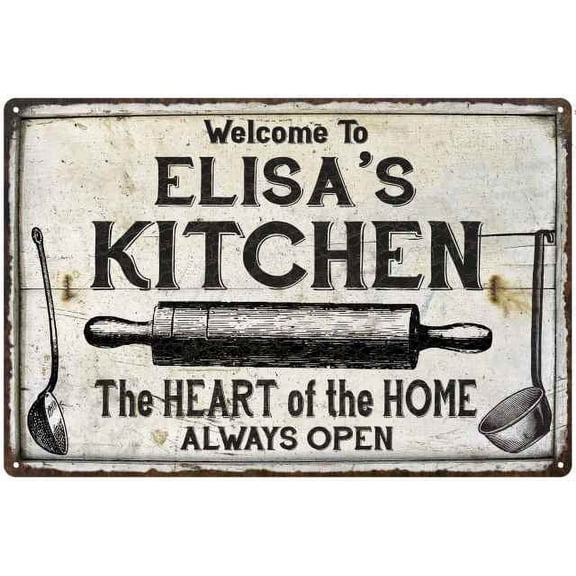 ELISA'S Kitchen Farmhouse Sign 8 x 12 High Gloss Metal 208120033494