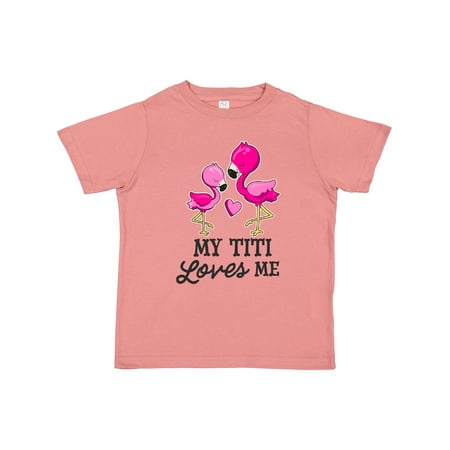 

Inktastic My Titi Loves Me with Two Flamingos Gift Toddler Boy or Toddler Girl T-Shirt