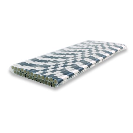 Paper Drinking Straws 50 pcs Drinking Straws 100% Biodegradable Stripes Paper, Birthday Wedding Party Supplies ()