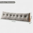 thumbnail image 5 of Lovote Headboard Wedge Pillow King Size, Delicate Embroidery Triangular Reading Pillow - Ergonomic, Removable Cover w/ Side Pocket Backrest Bolster Pillows, Gray, 5 of 6