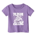 thumbnail image 3 of Girls Tops Casual Children's Multicolor Letter Pattern Print Short Sleeve Round Neck Tees and Shirts, 3 of 3