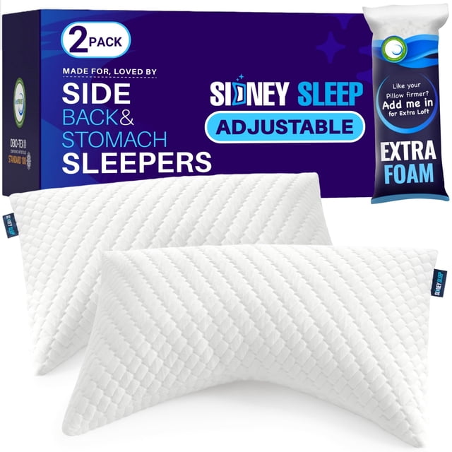 Juego de 2 unidades Pillow Sidney Sleep de espuma viscoelástica tamaño queen