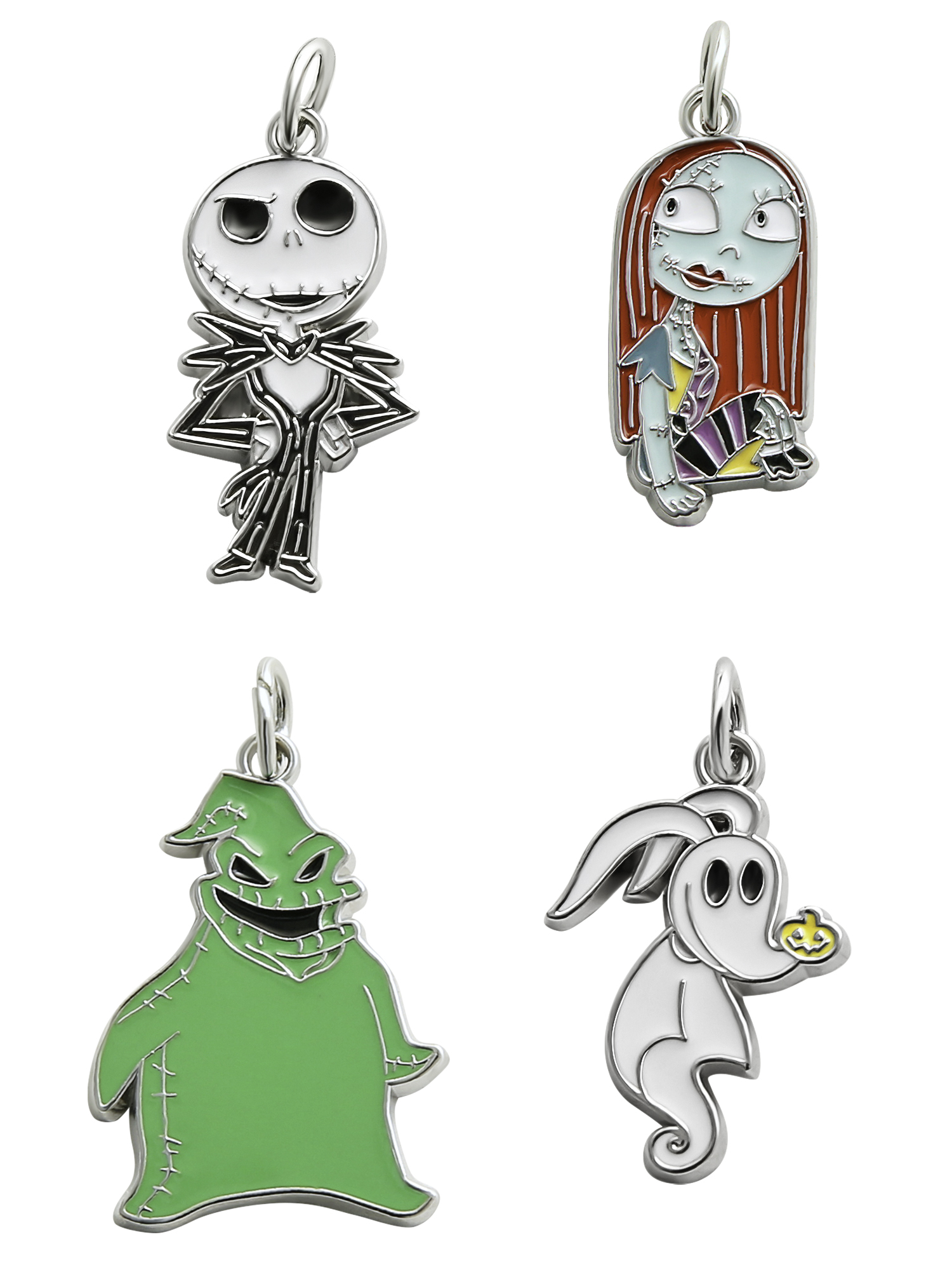 Disney -The Nightmare before Christmas Silver-Tone Metal 4-Piece Charm Set