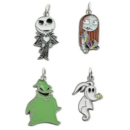 Disney -The Nightmare before Christmas Silver-Tone Metal 4-Piece Charm Set