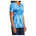 thumbnail image 4 of Womens Tie-Dye V-Neck Cotton Tee Royal 2X-Large, 4 of 6