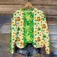 thumbnail image 1 of Xuyuer St. Patrick's Day Round Neck Sweatshirt for Women Lucky Shamrock Long Sleeve Shirt Ireland Gift Clover Print Fit Casual Pullover Fashion Loose Tops, 1 of 5