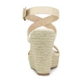 thumbnail image 2 of BLISSFUL STEP Women's Shoes Espadrille Wedge Slingback Crisscross Sandals Beige 10, 2 of 8