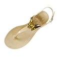 thumbnail image 5 of Bmisegm Ladies Summer Rhinestone Butterfly Jelly Clip Toe Beach Big Size Flat Transparent Sandals Womens Sandals Summer Beige 7.5, 5 of 5