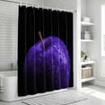 thumbnail image 5 of Polyester Fabric Purple Fruit Shower Curtain, Modern Minimalist Decor Black Background Waterproof Bathtub Curtain Bathroom Decor Set with Hooks 36 x 72 Inches, 5 of 6