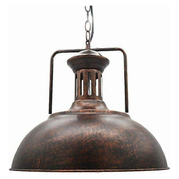 Industrial Lighting Antique Metal Pendant Chandelier UFO Light Ceiling Lamp (Rust, 33CM)