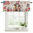 thumbnail image 2 of 2 Pack Valances for Windows, Independence Day Window Valances for Living Room/Bedroom/Bathroom, Cow Patriotic Usa Flag Firework Floral Light Filtering Kitchen Curtain Valance 54"W x18" L, 2 of 9