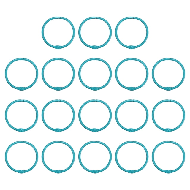 Unique Bargains 45mm Loose Leaf Binder Rings, 18Pcs 3mm Metal Flash Card Book Binding Rings for Key Chain Card, Light Blue