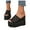 Black, variant on Women's Slide Sandals Wedge Platform Summer Shoes Peep Toe Mesh Slip on Walking Slippers
