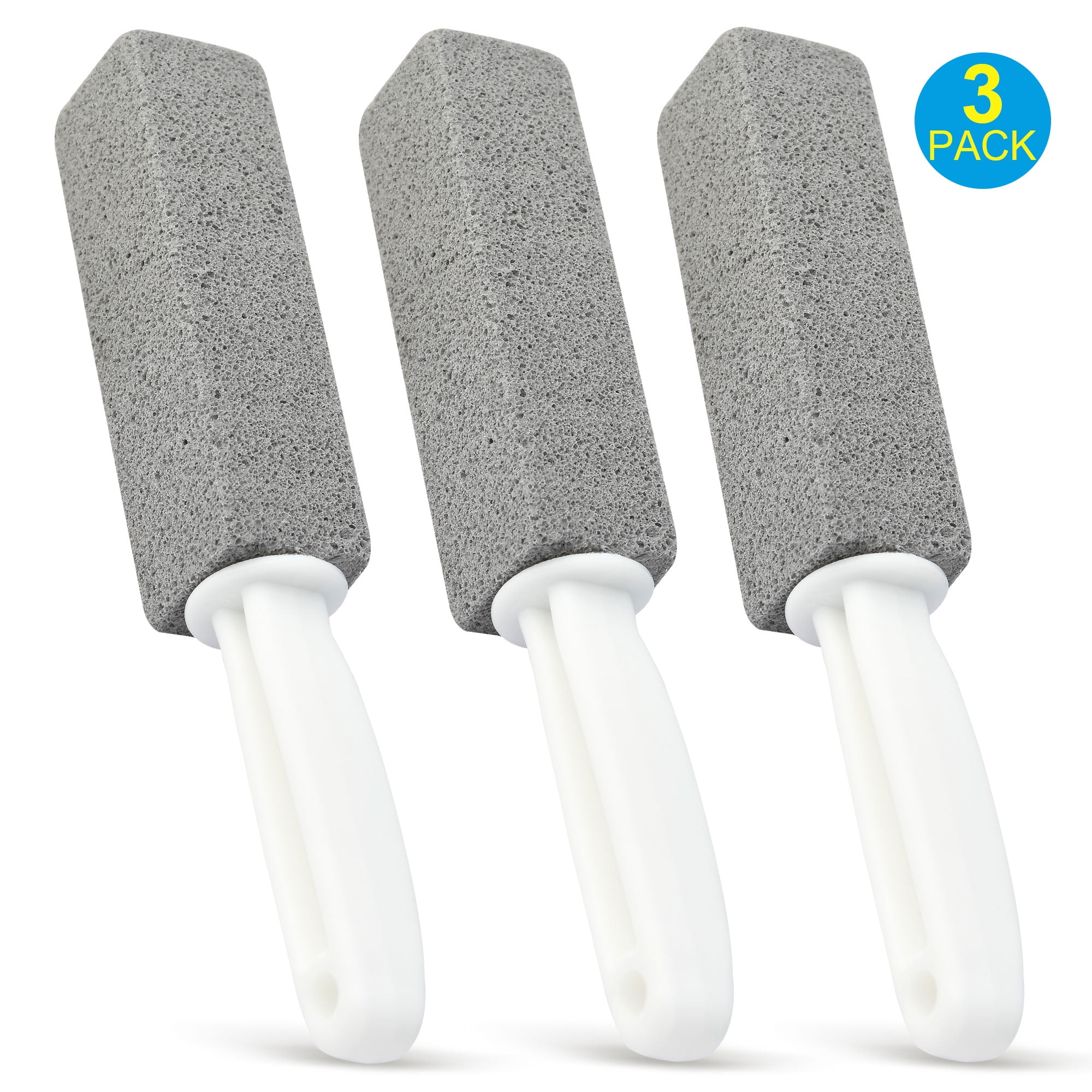 Salvmary 3 Pieces Pumice Cleaning Stone with Handle for Toilet/Kitchen