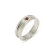 thumbnail image 1 of LBG British Made 9k White Gold Natural Garnet Mens Band Ring - 25 size options - Size 9.25, 1 of 6