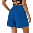 thumbnail image 2 of PRETTYGARDEN Shorts for Women Dressy Summer Elastic High Waisted Wide Leg Business Casual Work Shorts with Pockets, 2 of 7