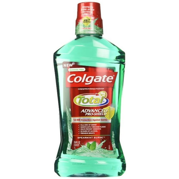 Colgate Total Advanced Pro-Shield Mouthwash, Spearmint Surge 33.8 oz (Pack of 3)
