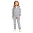 thumbnail image 2 of WOYY Little Girls Tracksuit Solid Zip Up Hoodie and Joggers Sports Outfits, Sizes 6-7, 2 of 8
