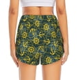 thumbnail image 2 of Lsque Marine Anchors And Compass Printed Women's Running Shorts with Liner Pockets,Elastic Quick Dry Workout Athletic Gym Yoga Shorts,Womens High Waist Shorts-Small, 2 of 9