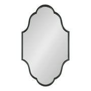 Kate and Laurel Rowla Glam Scalloped Wall Mirror, 23" x 37", Black, Chic, Sophisticated Accent Mirror for Decor or Bathroom Vanity